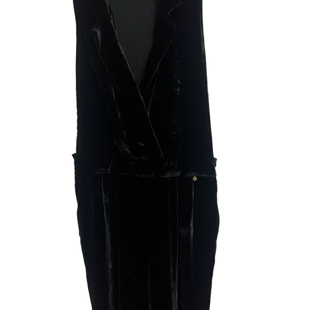 Anthropologie Harlyn Velvet One Piece Black Tuxedo Jumpsuit Size XXSP - Picture 5 of 7
